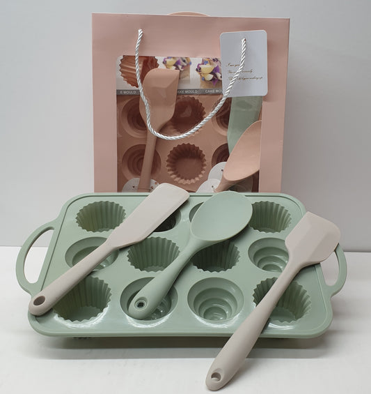 12pc Silicone Cake Baking Mould Gift Set 1863