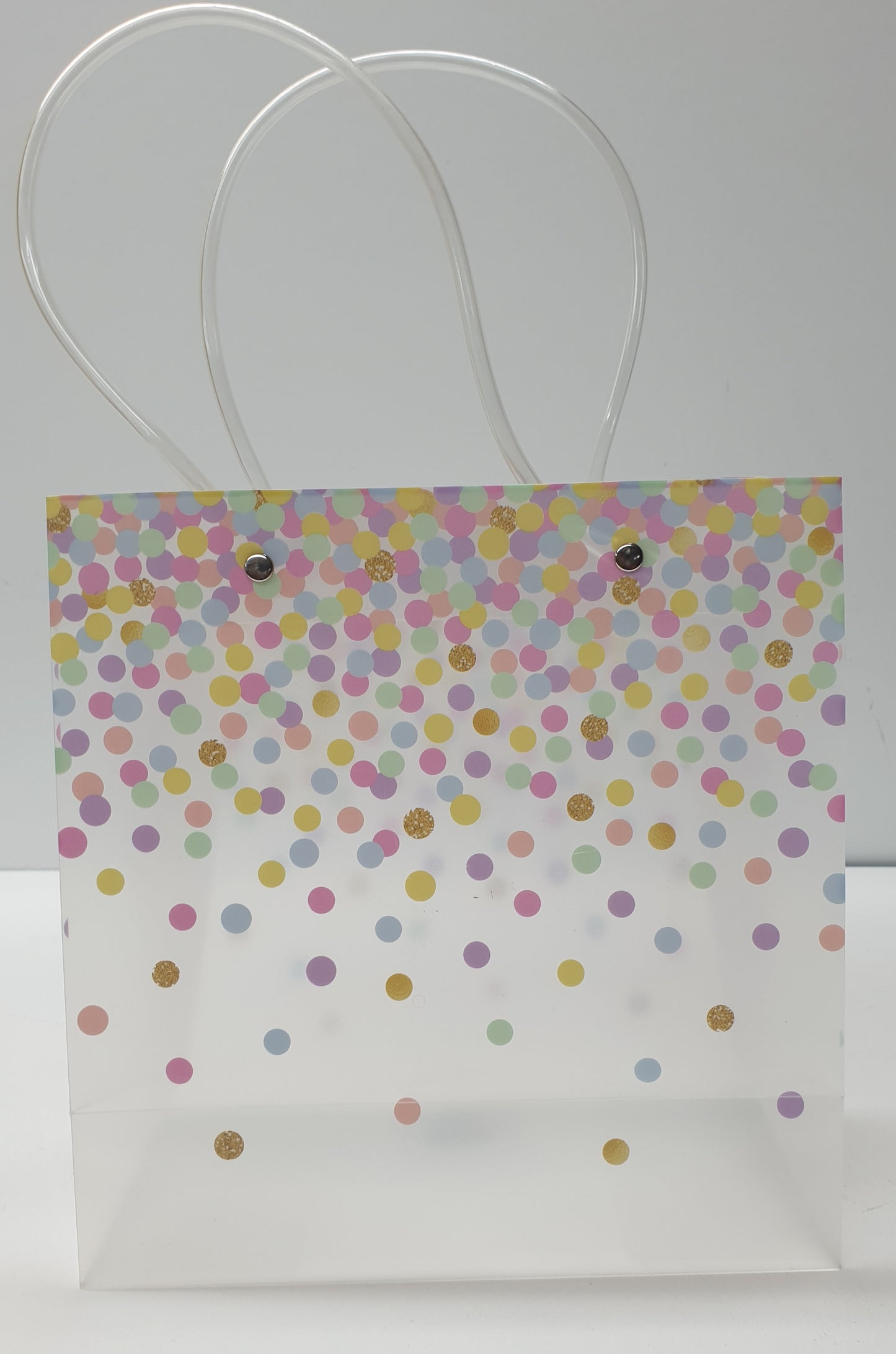 Clear Gift Bag With Hearts 2871 22x21.5x10cm
