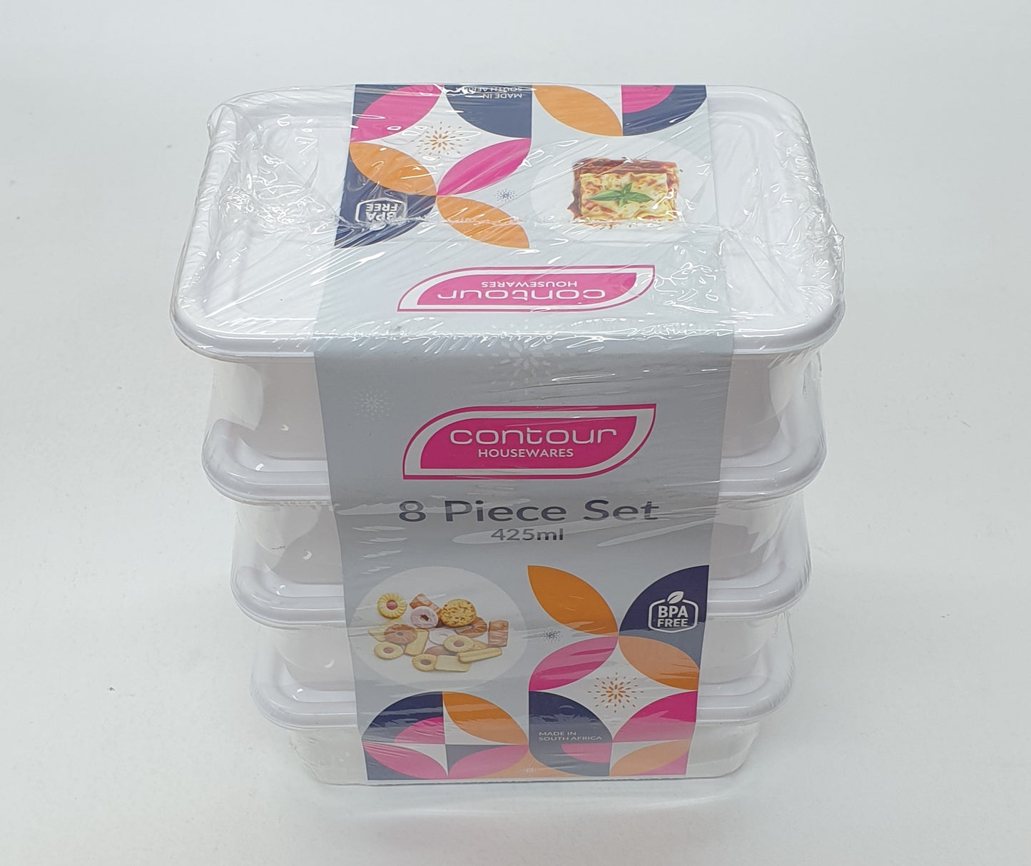 8PC PLASTIC CONTAINERS 425ML CH-8560 (14.5*4*10.5cm)