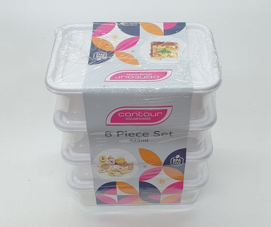 8PC PLASTIC CONTAINERS 425ML CH-8560 (14.5*4*10.5cm)