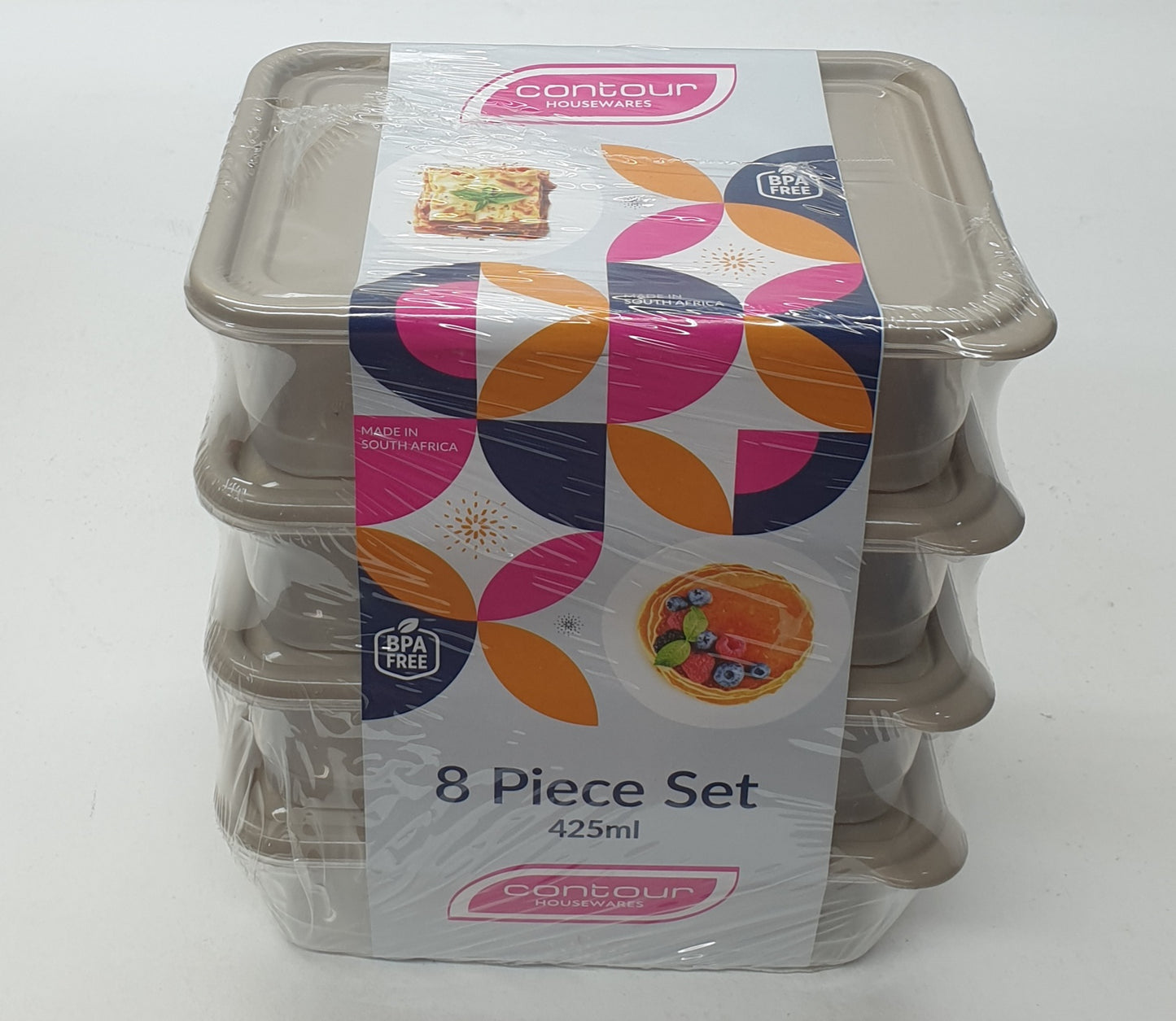 8PC PLASTIC CONTAINERS 425ML CH-8560 (14.5*4*10.5cm)