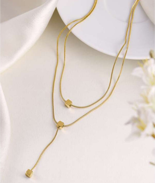 Stainless Steel Shiny Gold Necklace CH006