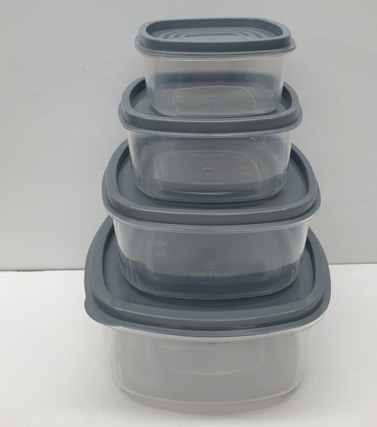 4pcs Grey Square Containers CH-1148
