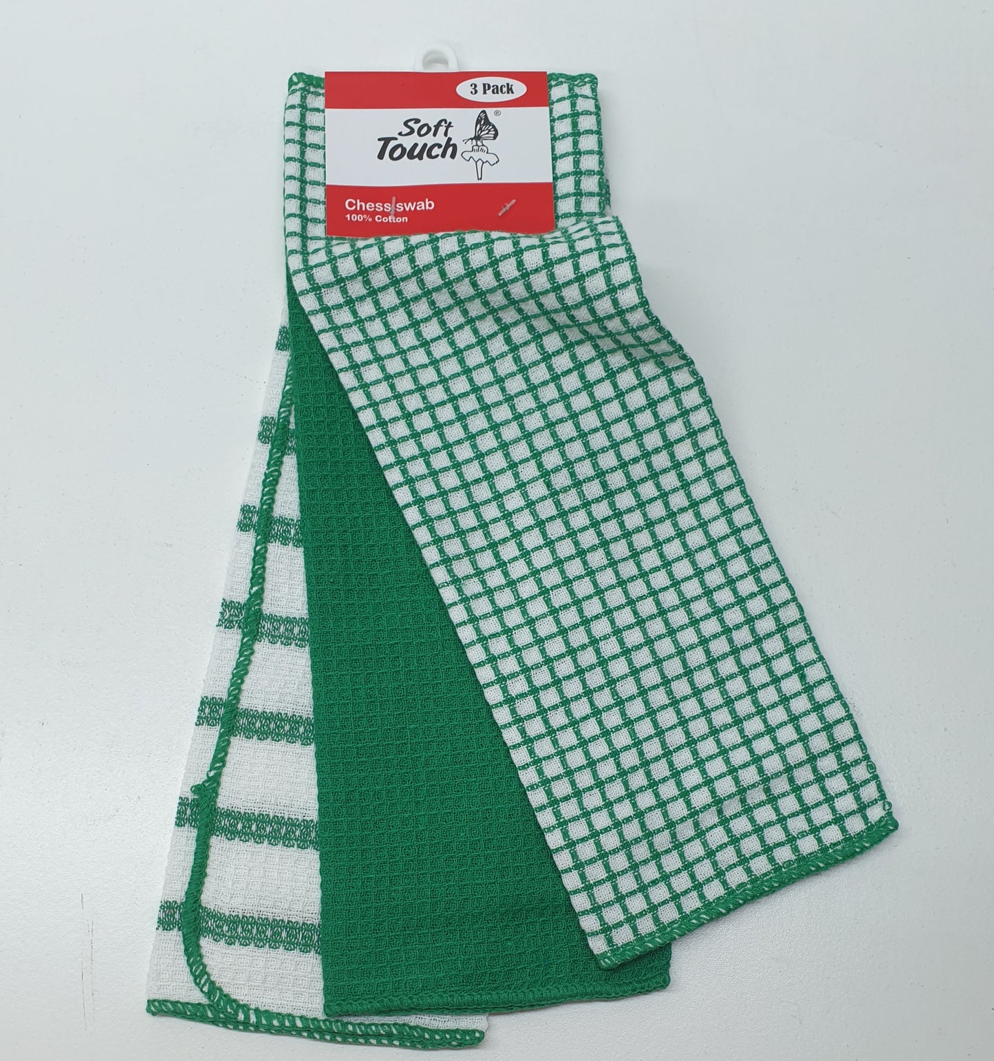 SOFT TOUCH CHESS SWAB 3PCE-0744-100%COTTON 35X35CM