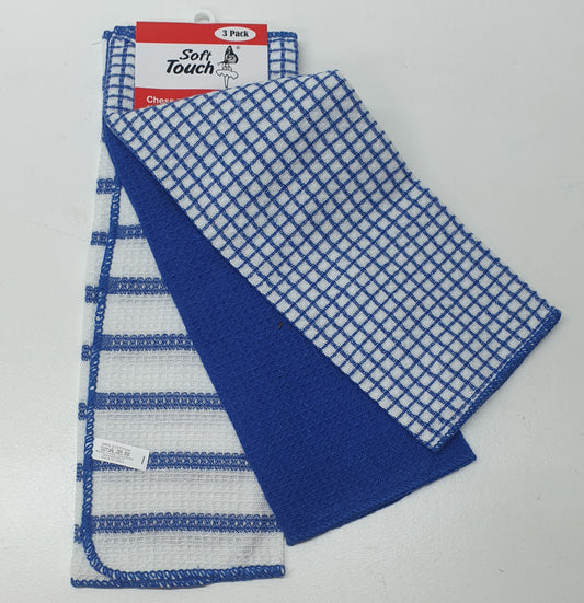 SOFT TOUCH CHESS SWAB 3PCE-0744-100%COTTON 35X35CM