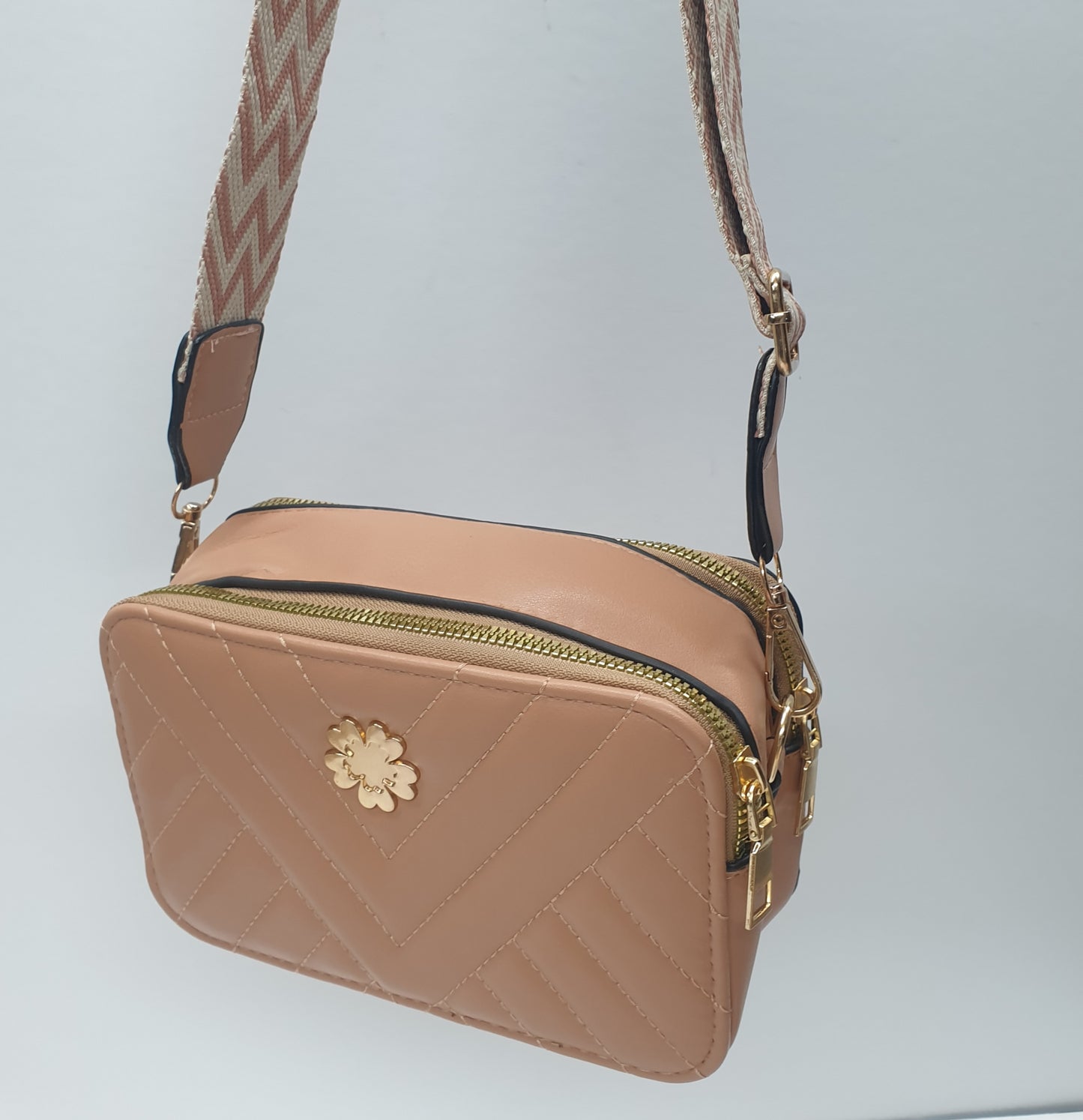LADIES SLING BAGS - 19X11X7CM -2 ZIP LINES+ 1 COMPARTMENT - GS0001