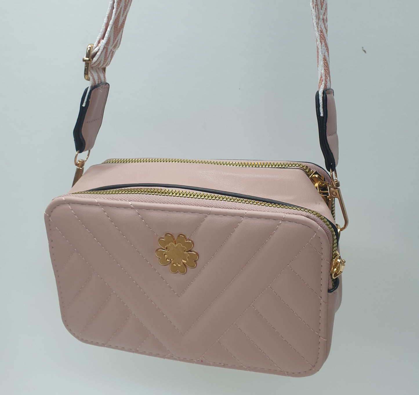 LADIES SLING BAGS - 19X11X7CM -2 ZIP LINES+ 1 COMPARTMENT - GS0001