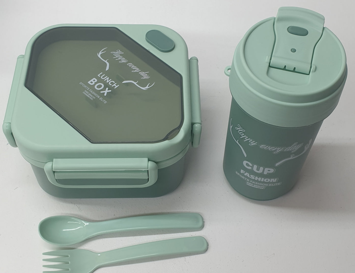 Happy Day Square Lunchbox + Drinking Cup