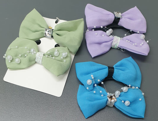 2pc Kiddies Hair Bow Clip & Pony WDTT053