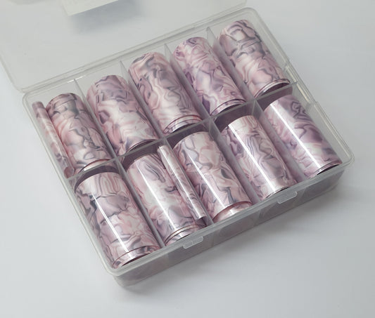 10pc Marble Nail Foil Transfer Sticker WJ-22003
