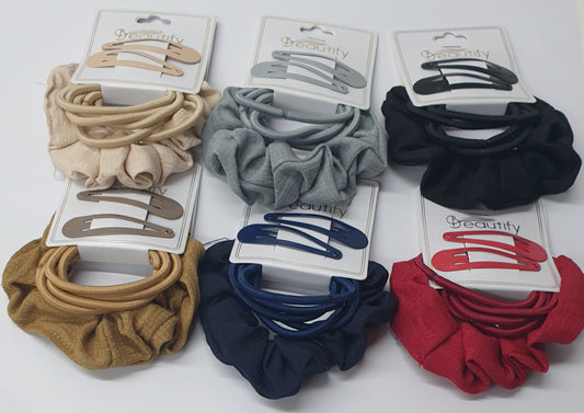 8pc Chiffon Scrunchie& Hair Ties
