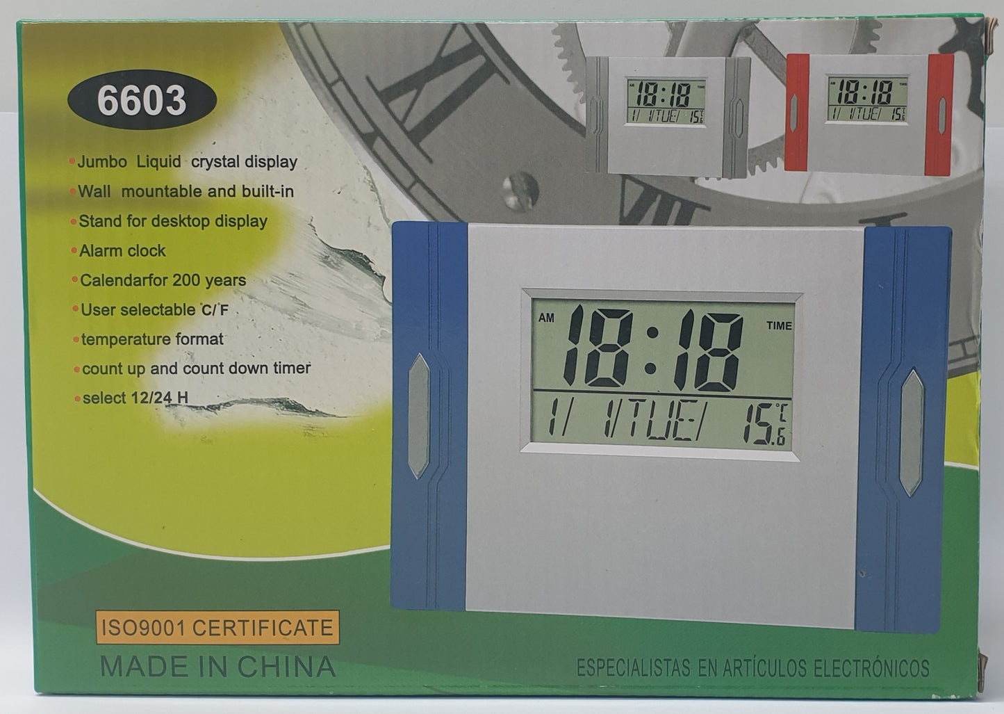 Digital Alarm Clock & Calender 19.5x14cm DS6603