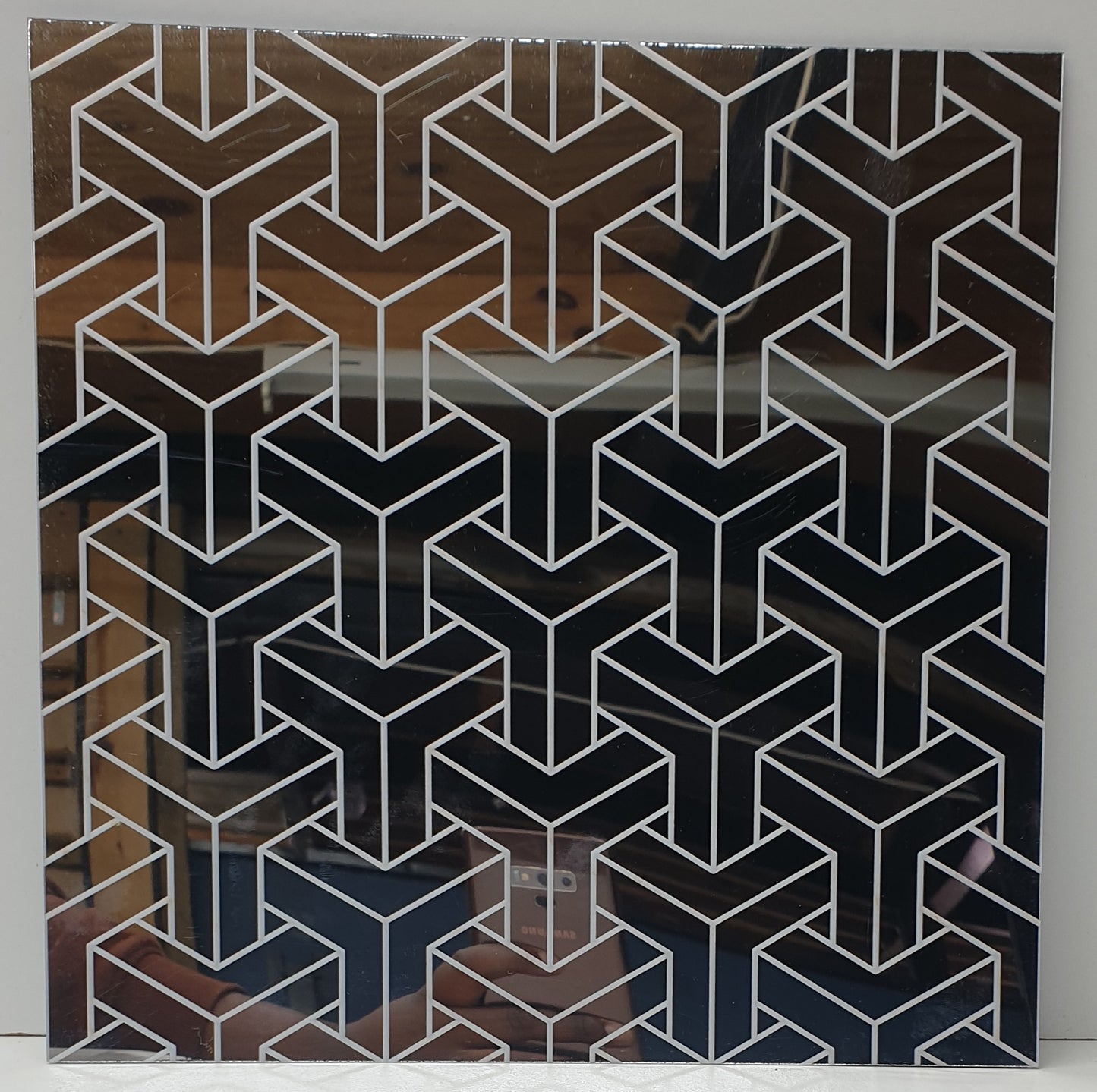 1pc PVC Wall  Panel Mirror Sticker 30x30cm LY-26/12/40/09