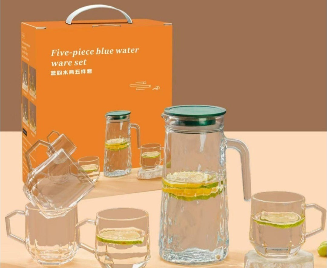 5pc Glass Water Jug Set IO32