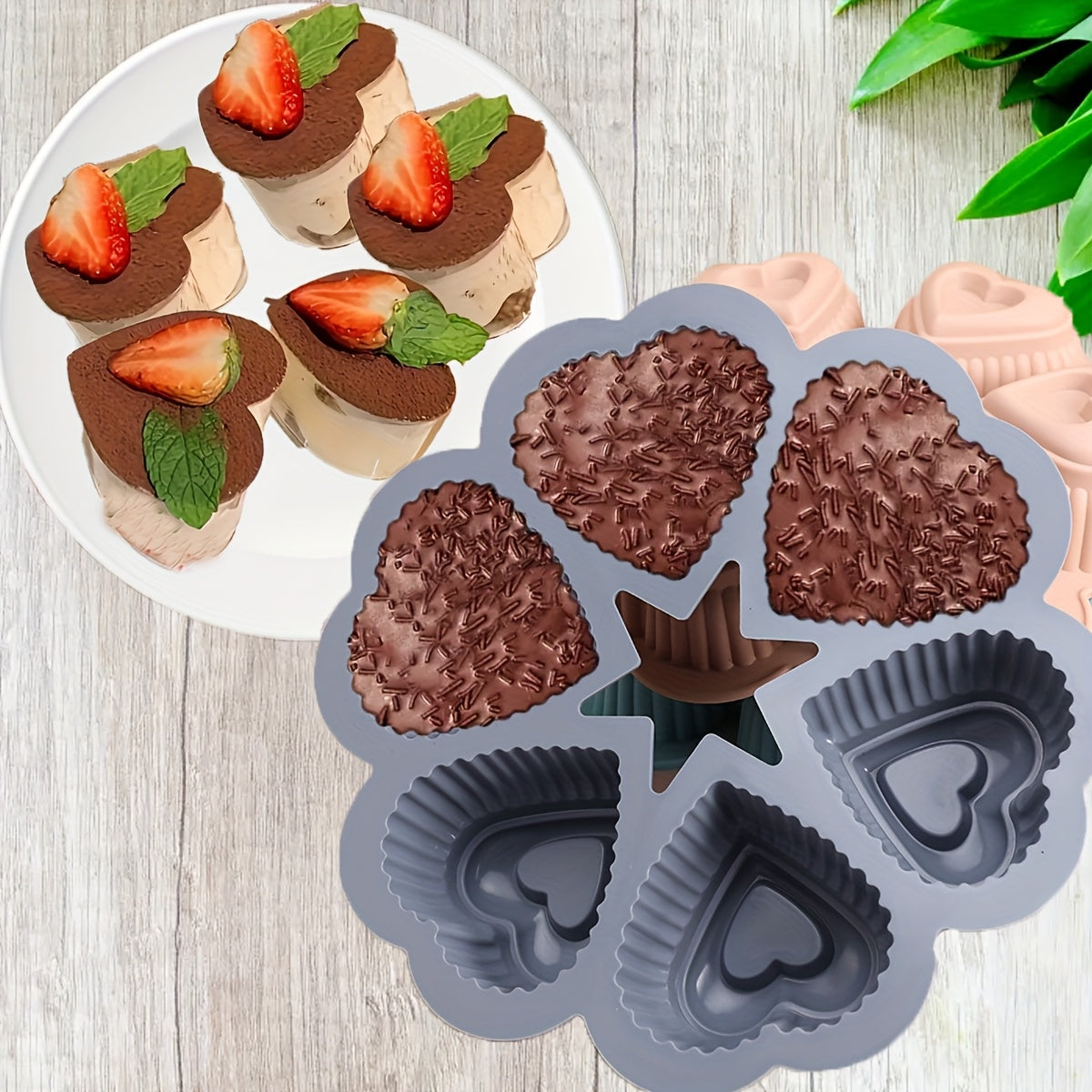 Silicone 6 Cavity Heart Baking Pan SBP07