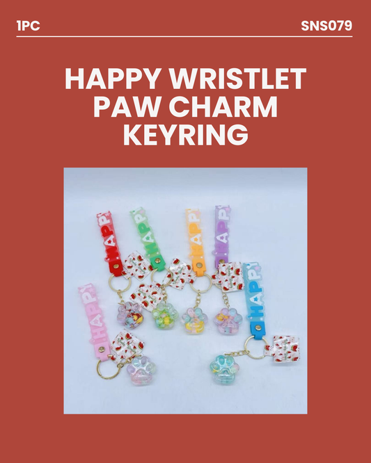 Happy Wristlet Paw Charm Keyring SNS079