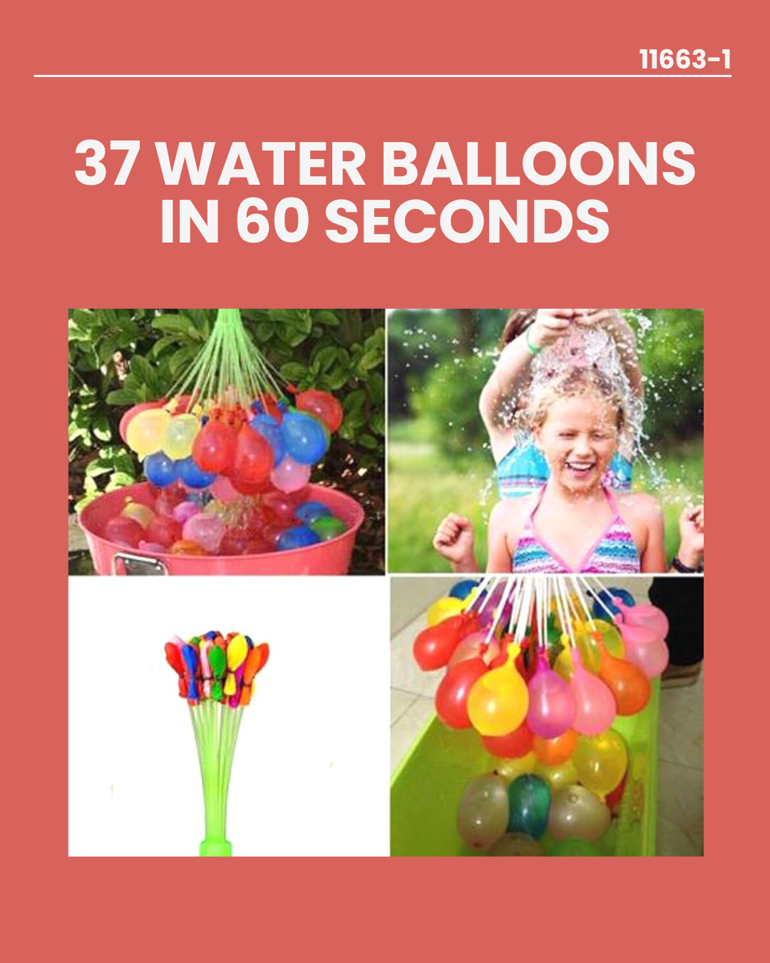 37 Water Balloons In 60 Seconds 1663-1