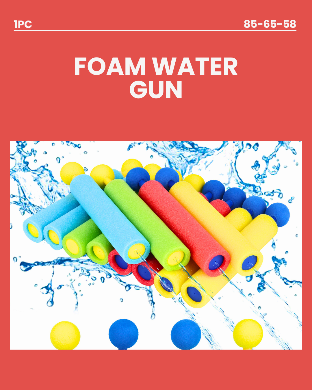 Foam Water Gun 20x4cm RANDOM COLOUR SUPPLIED