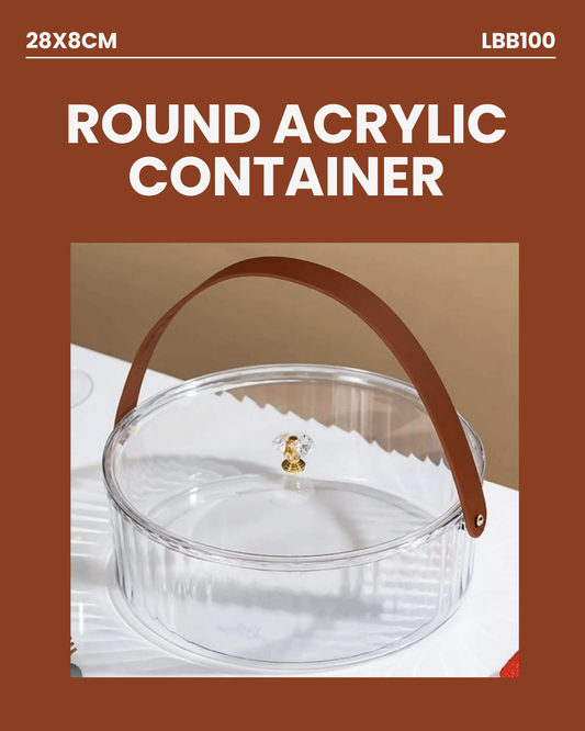 Round Acrylic Container 28x8cm LBB-120