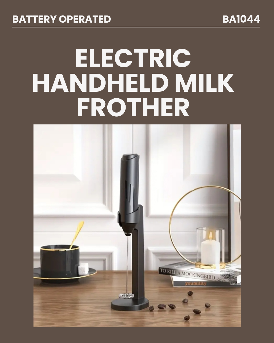 Electric Handheld Milk Frother- BATTERY MODEL BA1044