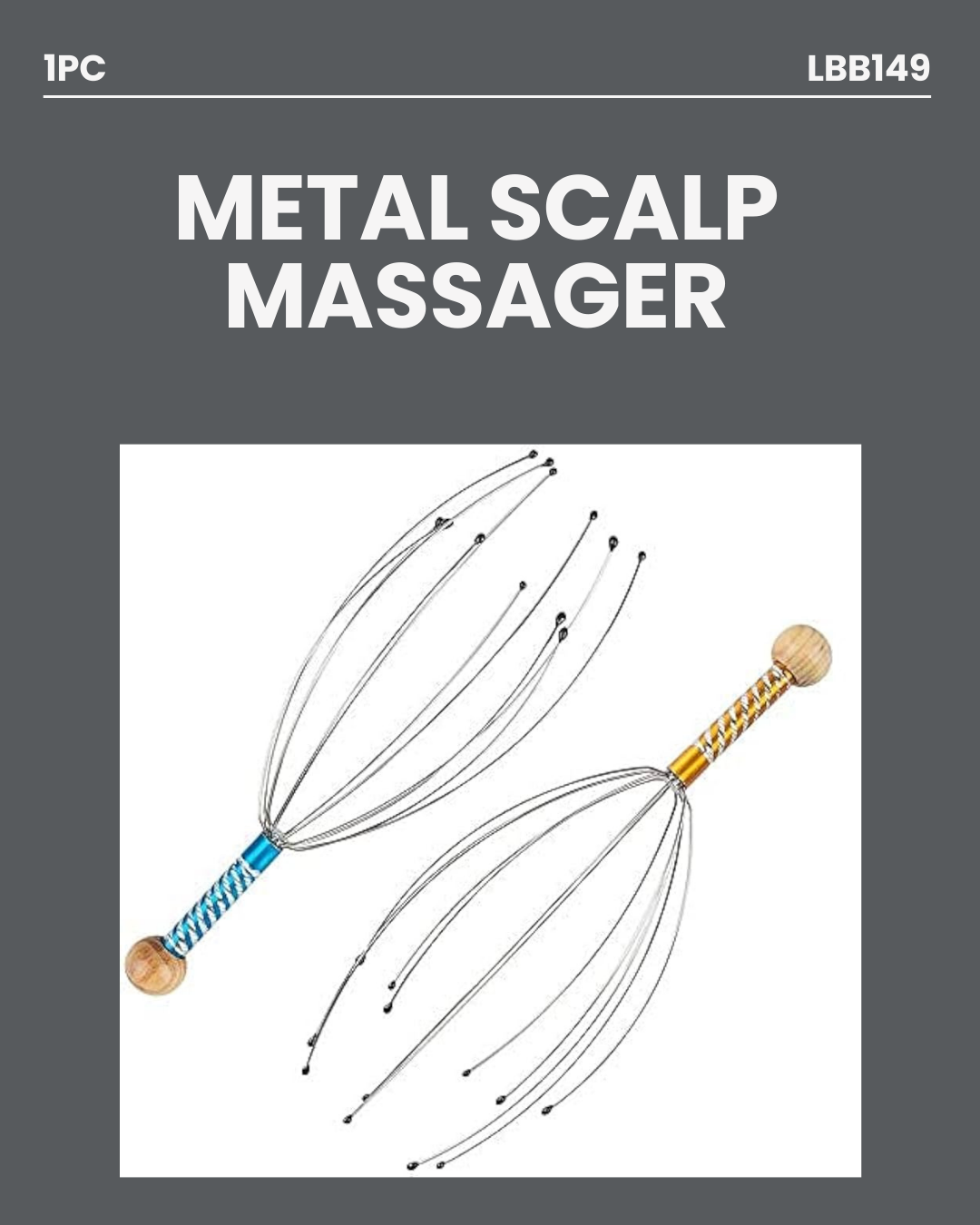 1pc Metal Scalp Massager LBB149