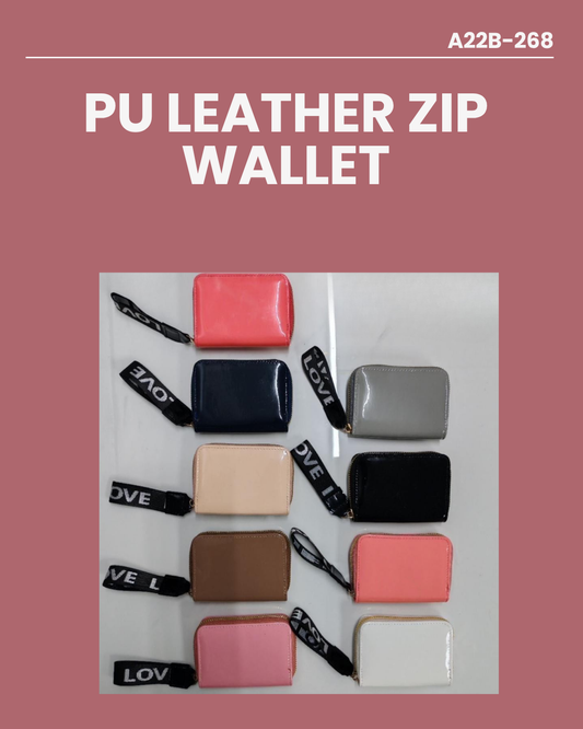 PU Leather Zip Wallet A22B-268