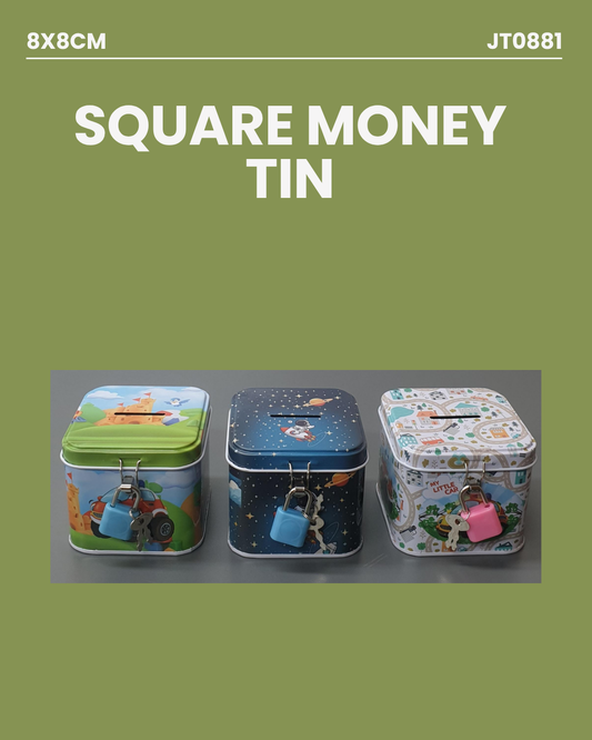 Square Money Tin JT0881 8X7CM