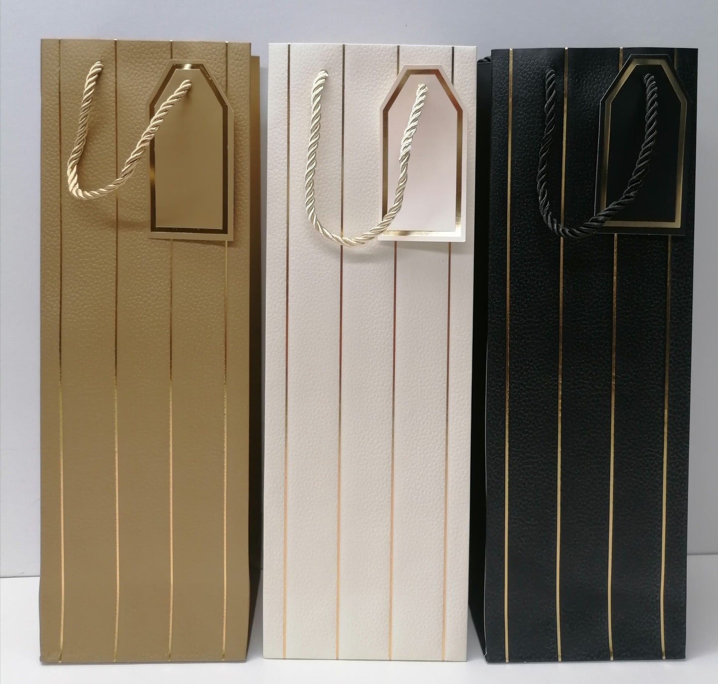 Long Gold Striped Gift Bag MOD-318T 36.5x12x10cm