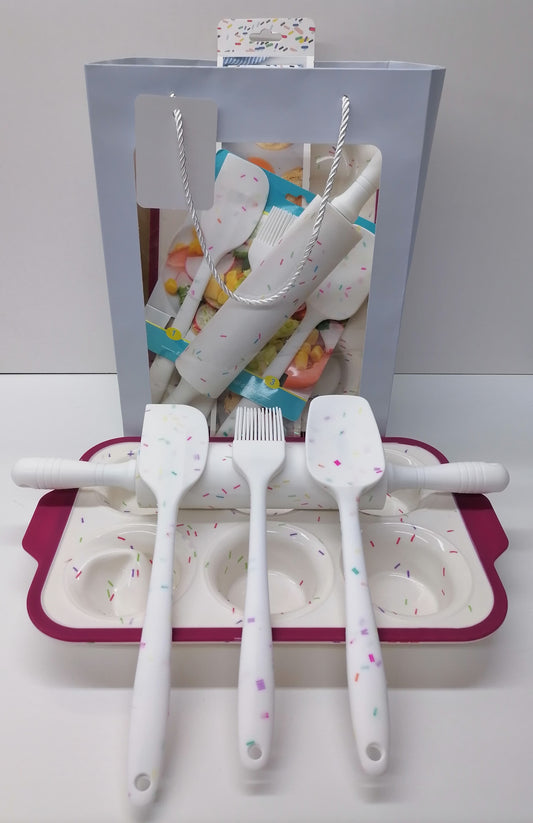 6 Cup Silicone Muffin Pan Gift Set GM22