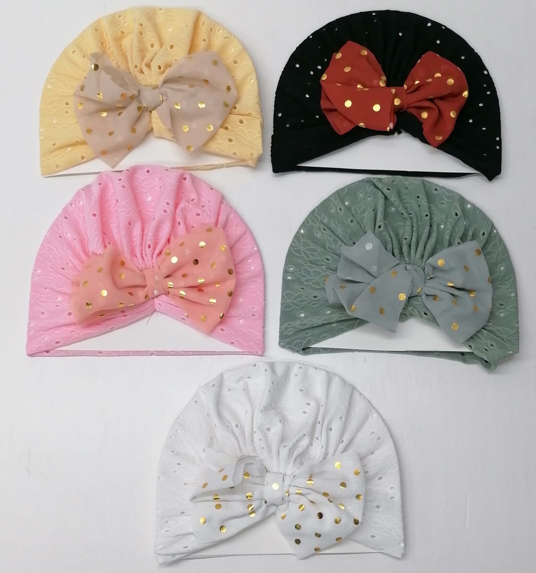 Baby Polka Bowknot Turban Hat TOT-0910-11
