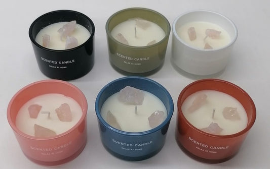Scented Candle With Semi-Precious Stones 6945 7.5x5cm