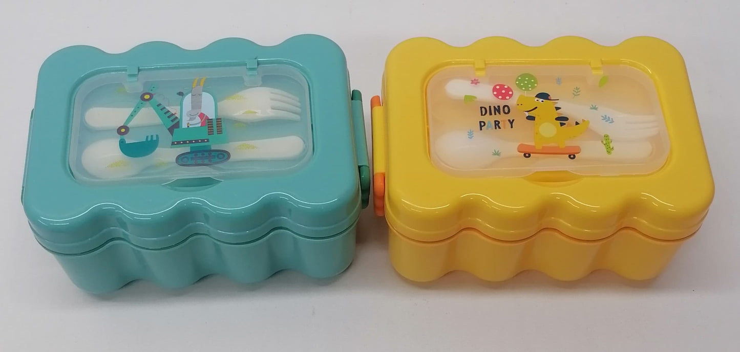 3in1 Kiddies Lunch Box With Mini Fork & Spoon TOT-722-5 16.5x12x7.5cm