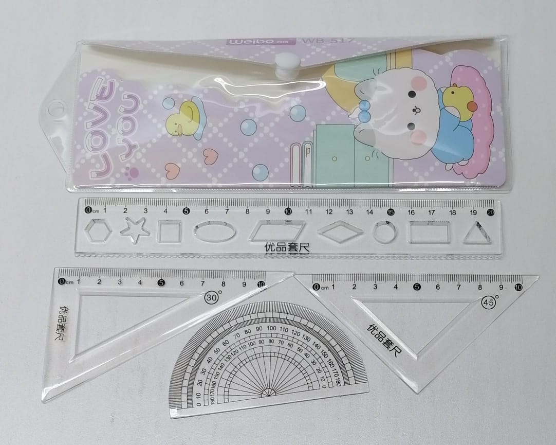 Weibo Stencils & Ruler 4pce Set WB-517