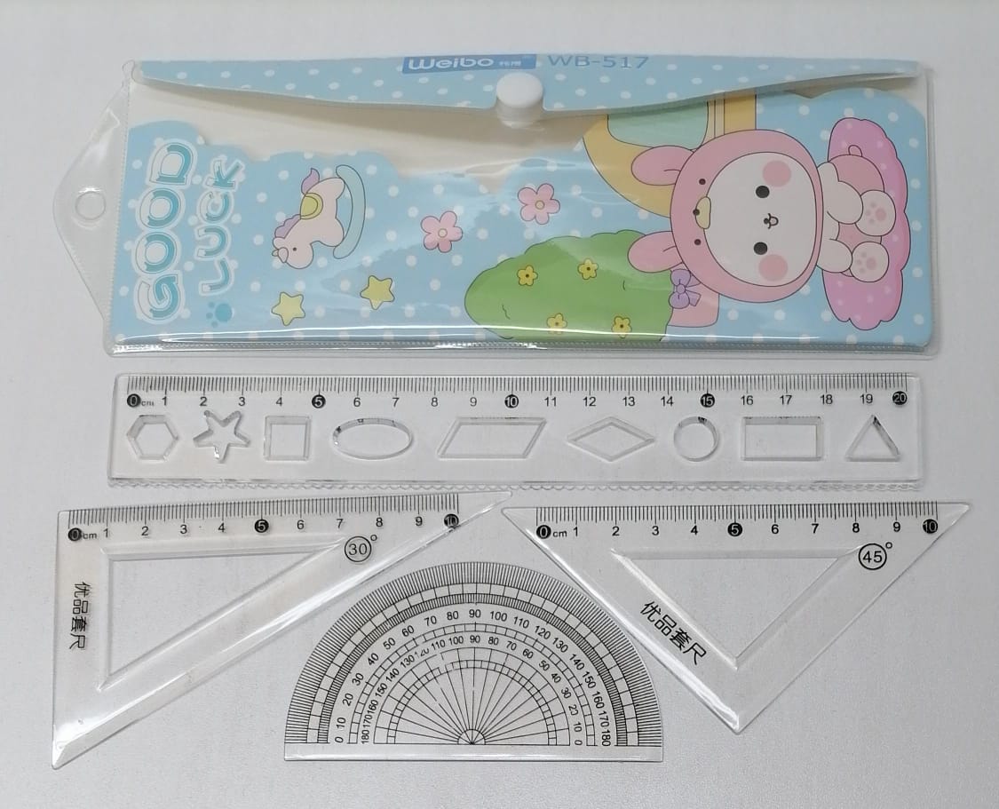 Weibo Stencils & Ruler 4pce Set WB-517