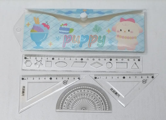 Weibo Stencils & Ruler 4pce "Puppy" Set 201608