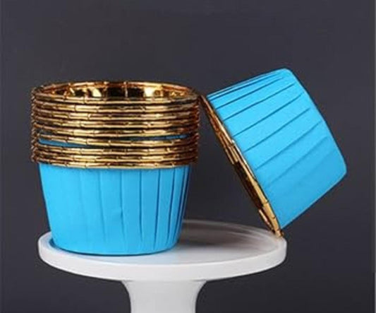 Gold Trimmed Plain Cup-Cake 12 Cups Large 35961-11