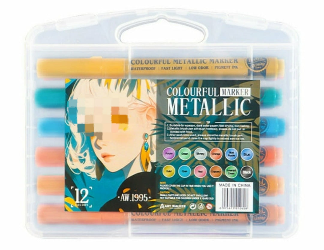 12pc Metallic Colour Marker AW1995