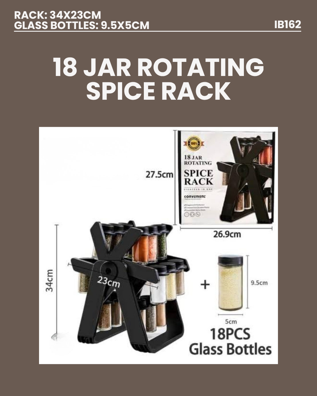 18 Jar Rotating Spice Rack IB162