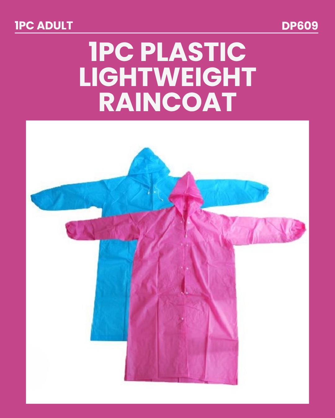 1pc Plastic Lightweight Raincoat DP609