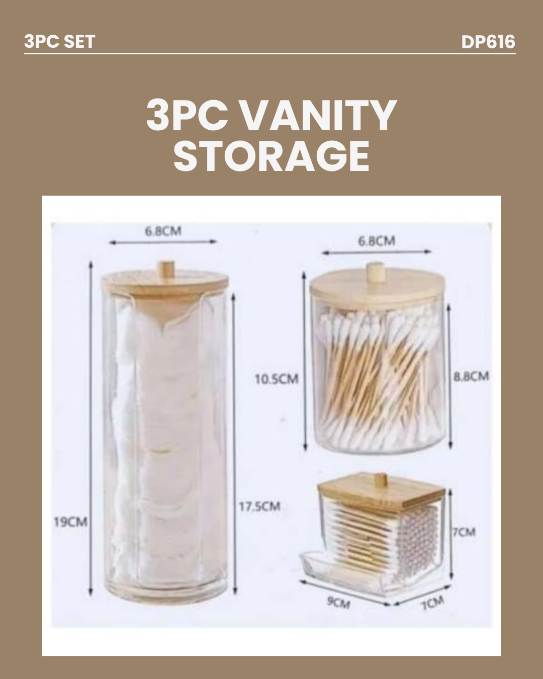 3pc Vanity Storage DP616