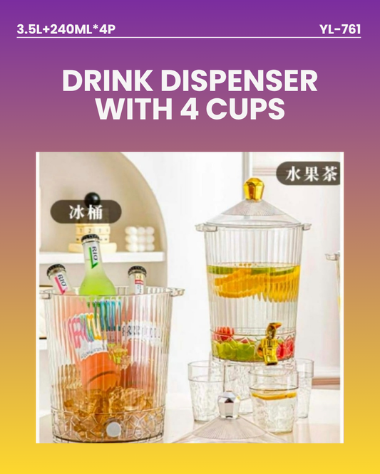 Drink Dispenser with 4 Cups YL761
