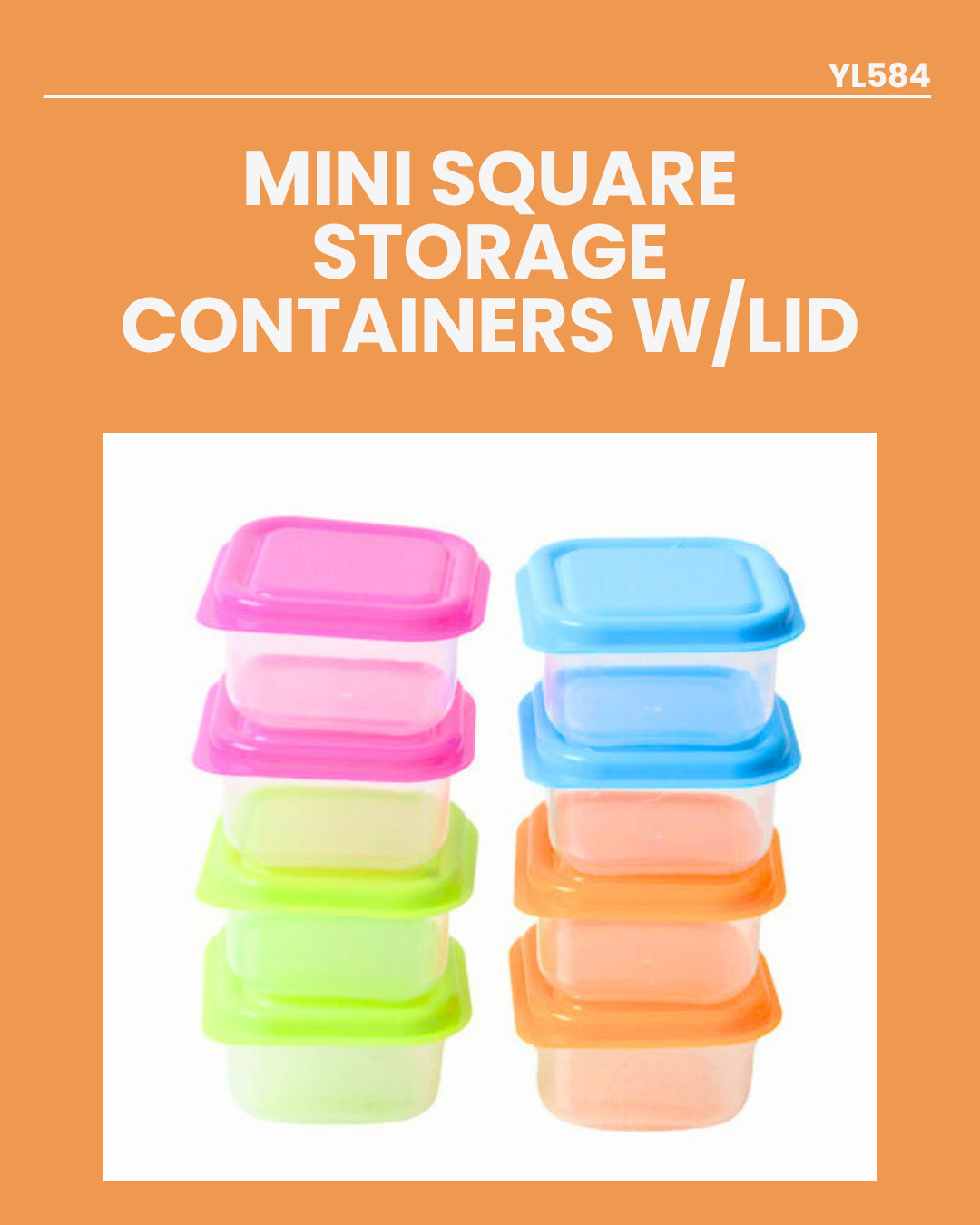 Mini Square Storage Containers w/lid YL584