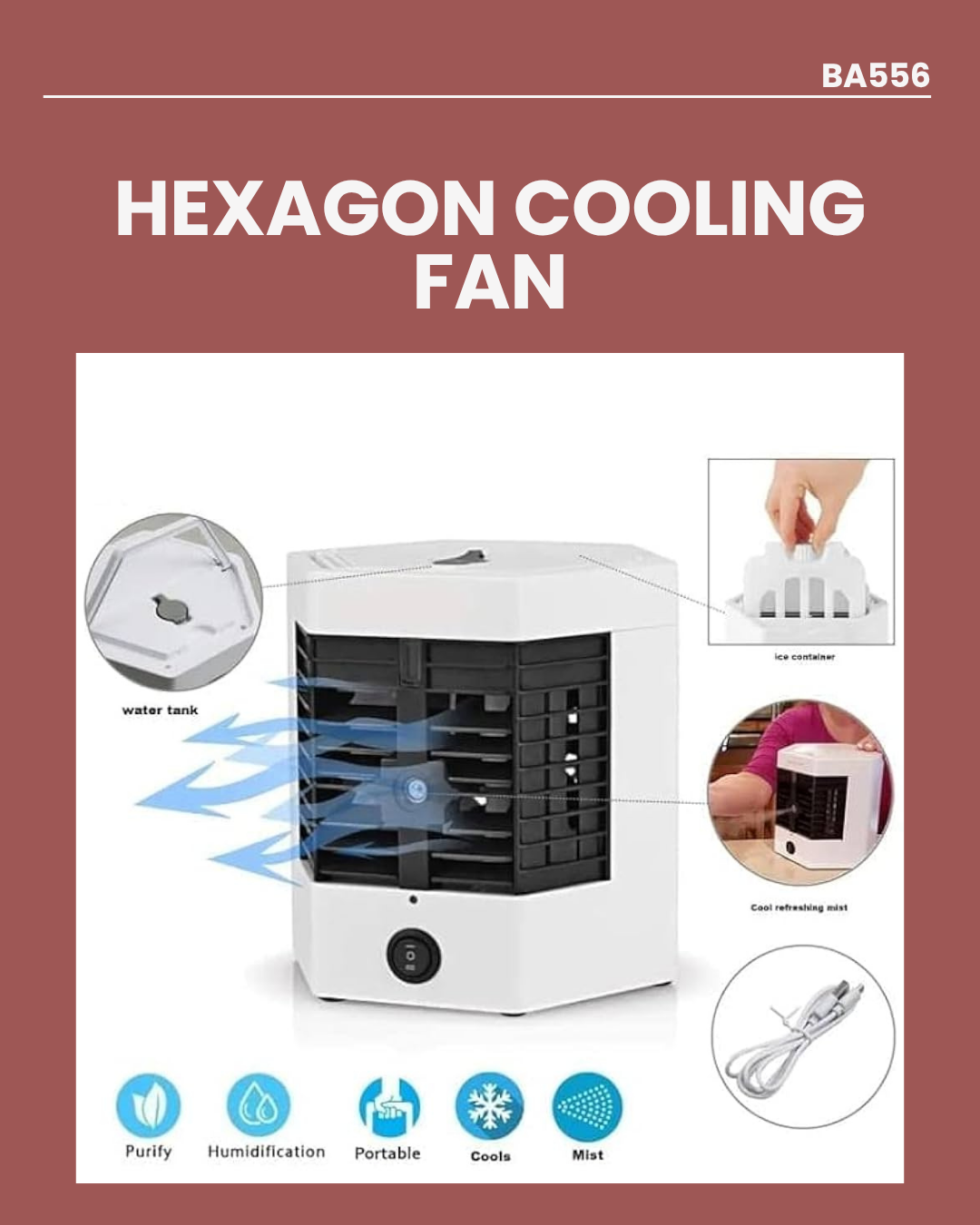 Hexagon Cooling Fan BA556