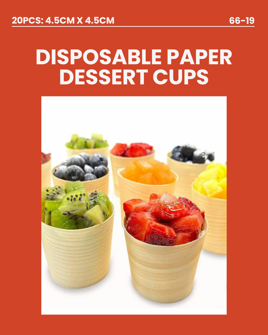 20pc 4.5x4.5cm Disposable Paper Dessert Cups 66-19