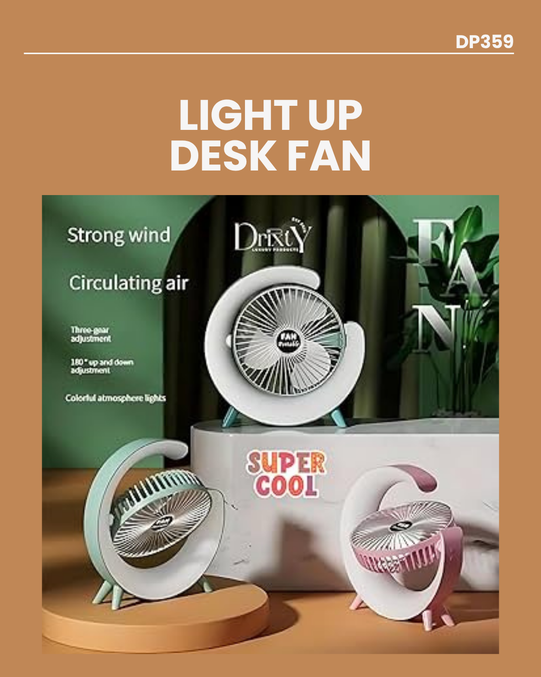 Light Up Desk Fan DP359