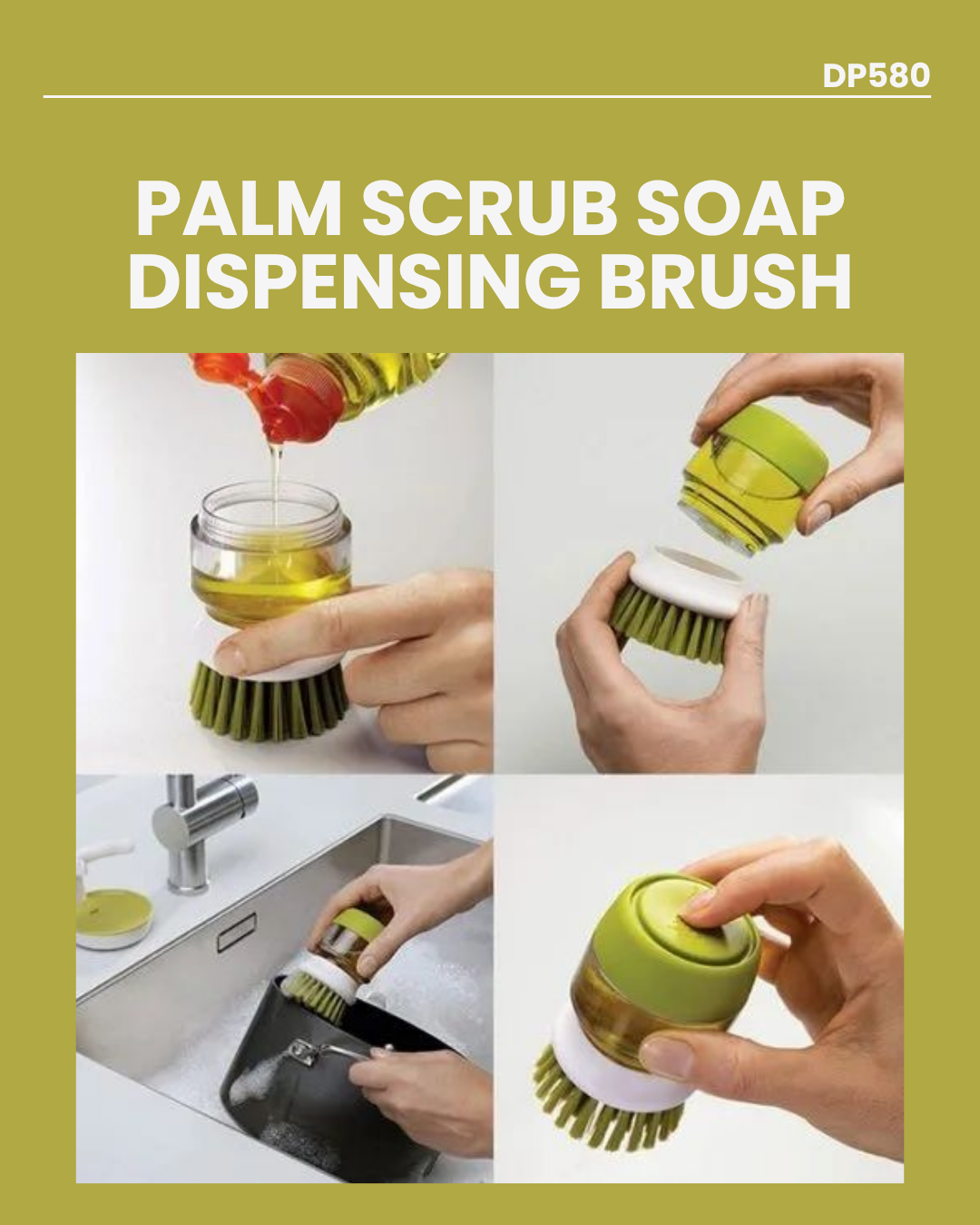 Palm Scrub Soap Dispensing Brush DP580