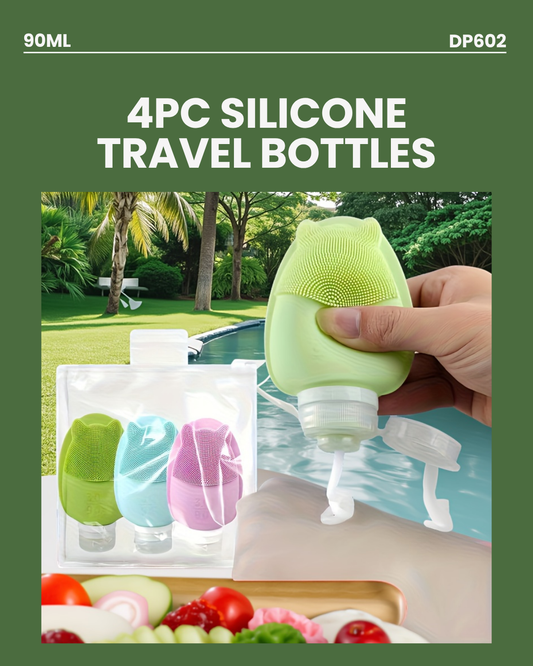 4pc Silicone Travel Bottles 90ml DP602