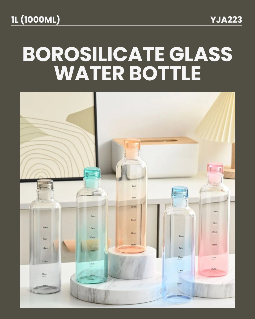 1L Borosilicate Glass Bottle YJA223