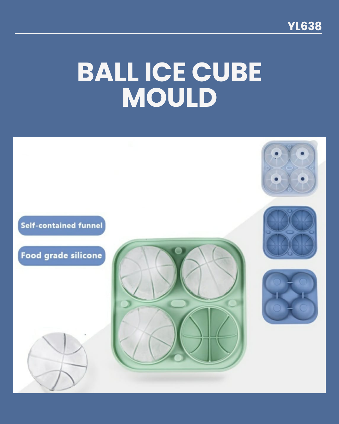 Ball Ice Cube Mould 6cm Balls YL638