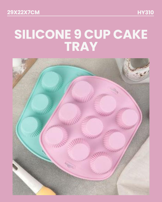 Silicone 9 Cup Cake Tray 29x22x7cm HY310